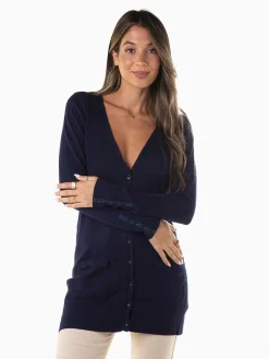 Casaco malha comprido com laços