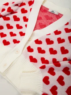 Casaco malha curto com corações