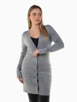 Casaco malha justo com botões