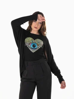 Casaco malha manga morcego