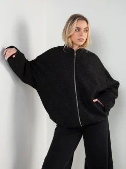 Casaco oversized efeito bouclé