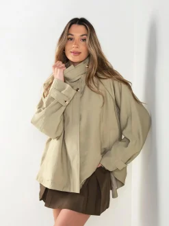 Casaco oversized gola alta