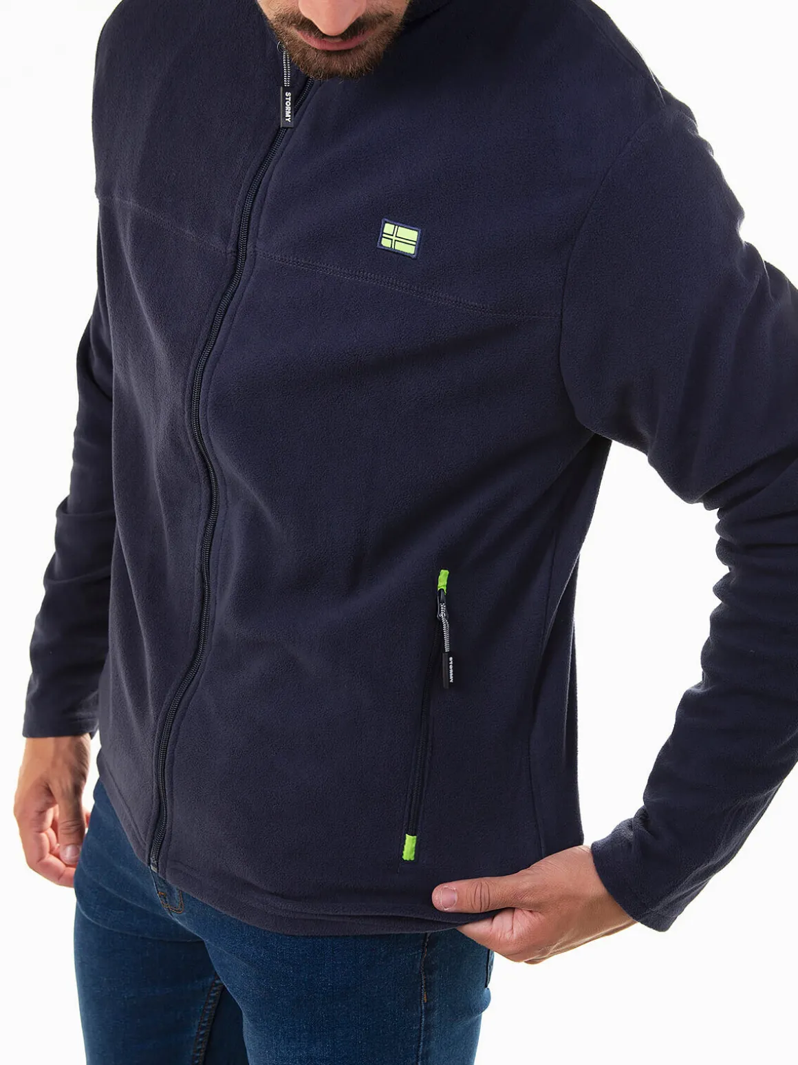 Casaco polar com bolsos