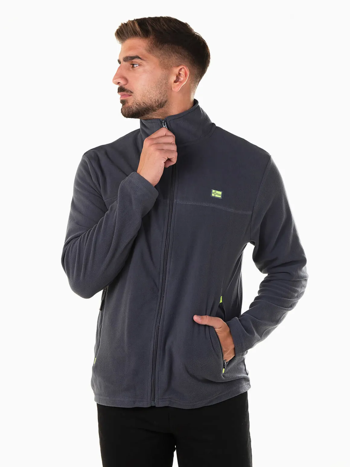 Casaco polar com bolsos