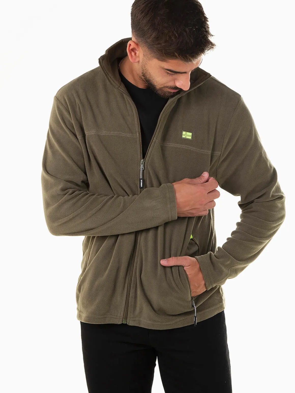 Casaco polar com bolsos