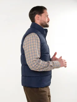 Colete acolchoado azul marinho gola alta