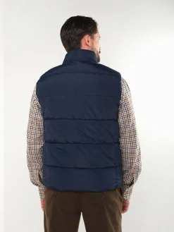 Colete acolchoado azul marinho gola alta