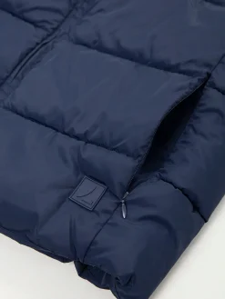 Colete acolchoado azul marinho gola alta