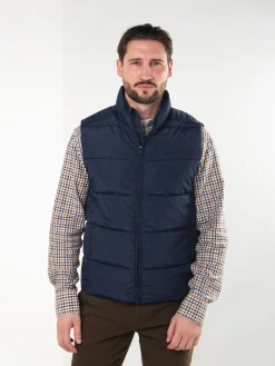 Colete acolchoado azul marinho gola alta