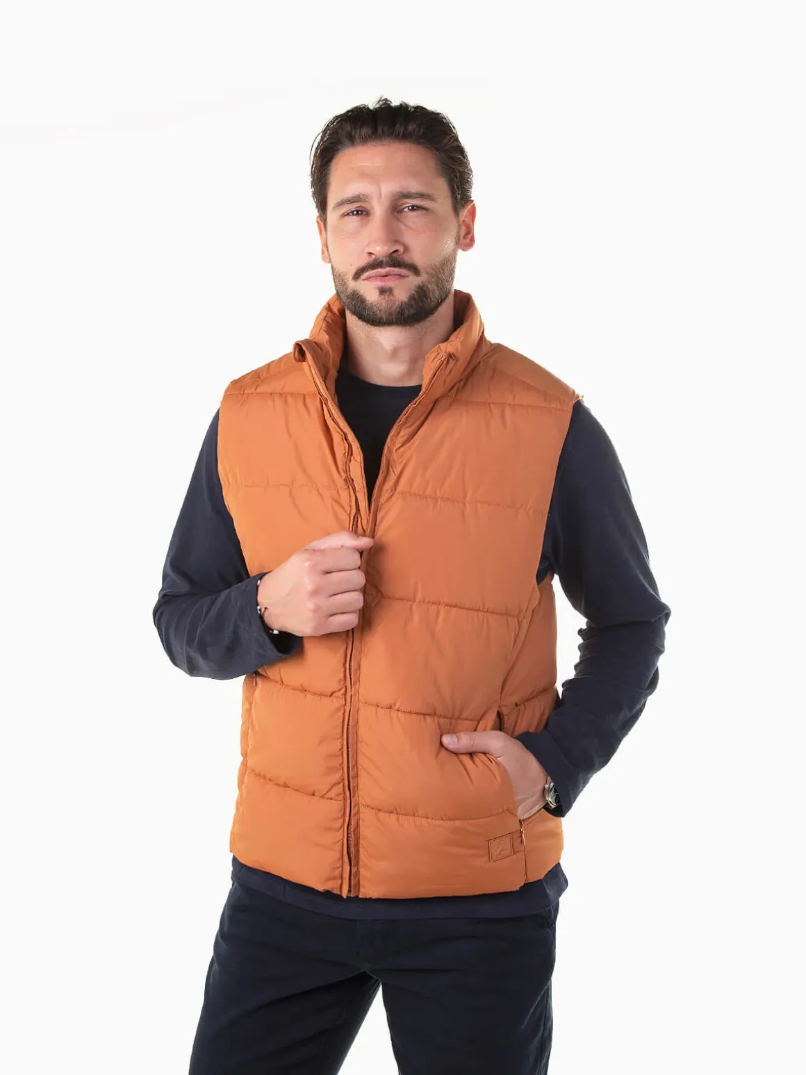 Colete acolchoado telha gola alta