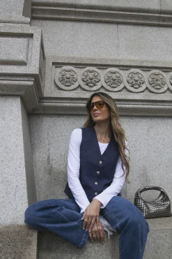 Colete alfaiataria mistura linho