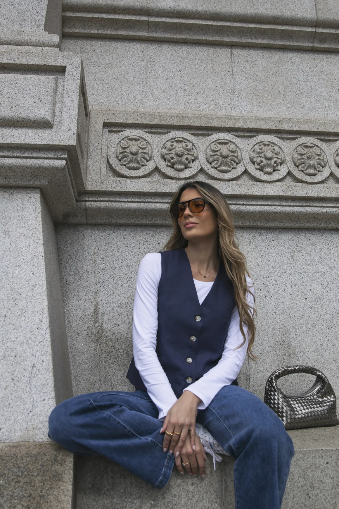 Colete alfaiataria mistura linho