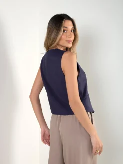 Colete alfaiataria mistura linho