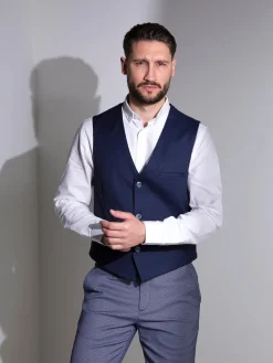 Colete azul marinho slim fit