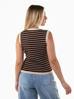 Colete de malha às riscas