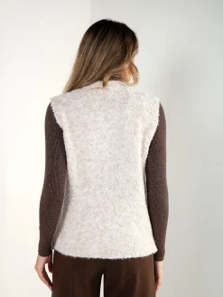 Colete malha com aplicação de urso