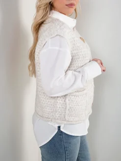 Colete malha com bolsos