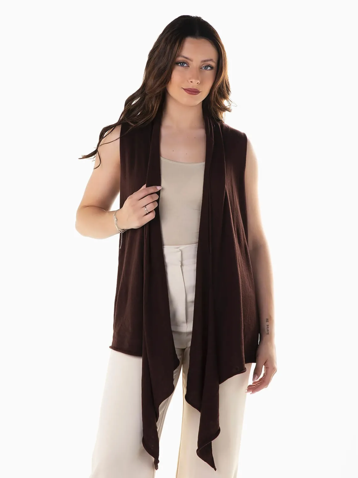 Colete malha com bordados