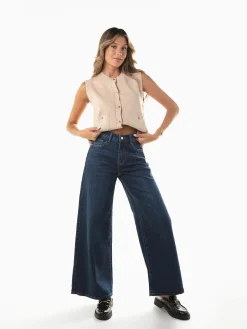 Colete malha com botões