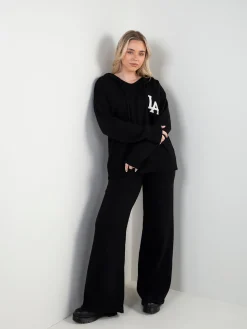 Conjunto de malha com sweatshirt e calças