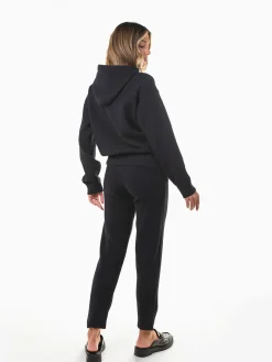 Conjunto malha suave sweatshirt e calças