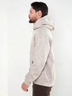 Hoodie com efeito desgastado