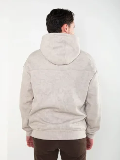 Hoodie com efeito desgastado