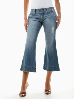 Jeans cropped cintura baixa