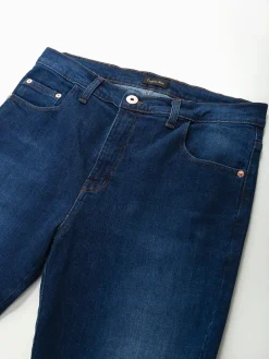 Jeans straight fit azul escuro