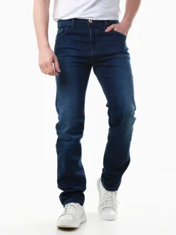 Jeans straight fit azul escuro