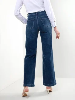 Jeans wide leg azul escuro