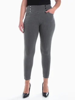 Jeggings elásticas com botões