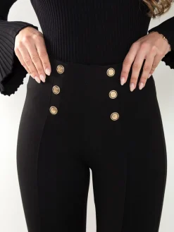 Leggings à boca de sino com botões