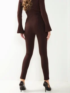 Leggings cintura alta com botões decorativos