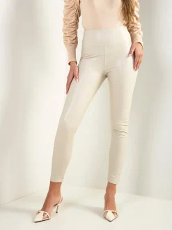 Leggings efeito pele cintura alta