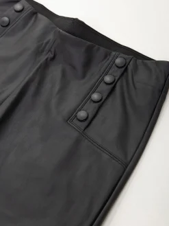 Leggings efeito pele com botões