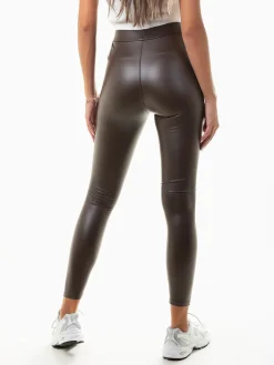 Leggings elásticas efeito pele