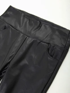 Leggings pretas efeito pele com cintura alta