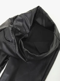 Leggings pretas efeito pele com cintura alta