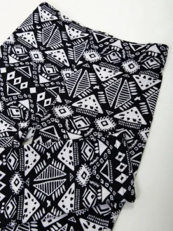 Leggings pretos estampados de cintura alta