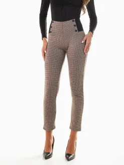 Leggings xadrez cintura alta