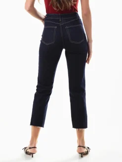 Mom jeans azul escuro