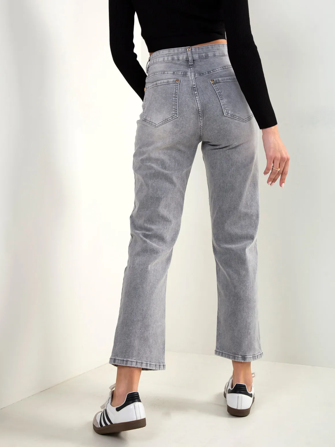 Mom jeans cinza
