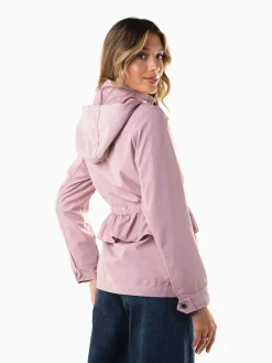 Parka cintada com folho