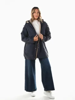 Parka reversível com fívelas