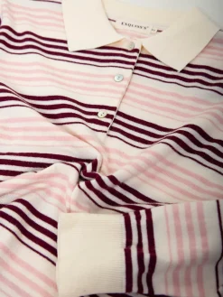 Polo de malha às riscas mistura viscose