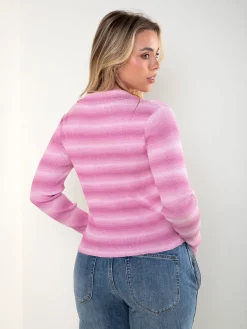 Polo malha canelada ás riscas