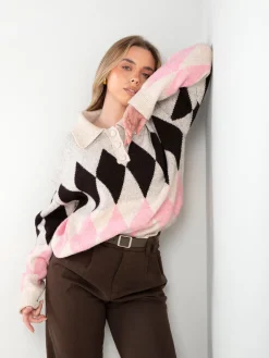 Polo malha com losangos