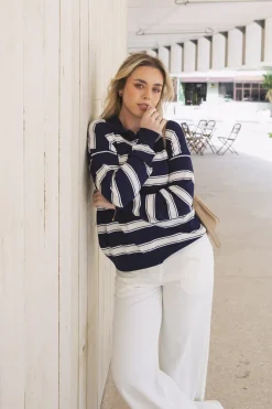 Polo malha às riscas