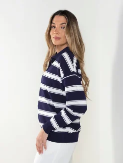 Polo malha às riscas